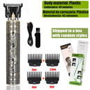 Máquina Profissional Dragão Acabamento Sem Fio Cabelo Barba Pezinho Personalizada Com Limitador de Lamina Ajustável Recarregável 4 Pentes Óleo Escovinha Kit Conjunto Aparador Acabamento