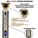 Máquina Profissional Dragão Acabamento Sem Fio Cabelo Barba Pezinho Personalizada Com Limitador de Lamina Ajustável Recarregável 4 Pentes Óleo Escovinha Kit Conjunto Aparador Acabamento