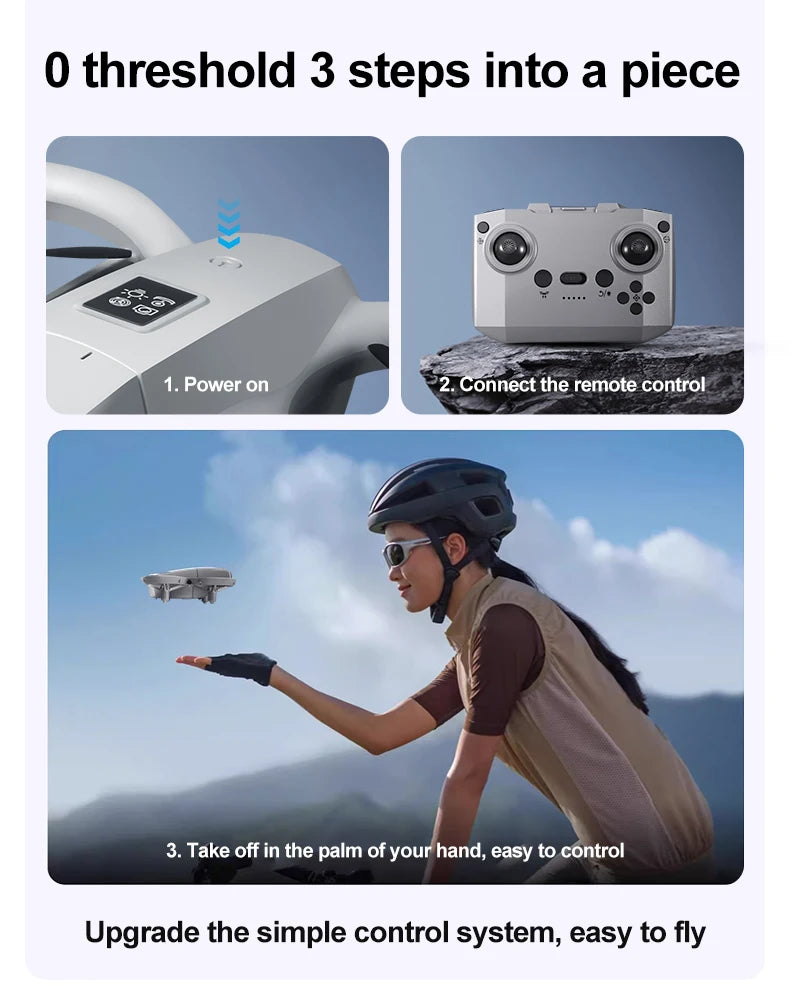 Drone GT3 MINI Original com Câmera Dupla 8K – Controle Remoto, GPS e Fotografia Aérea Profissional
