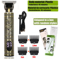 Máquina Profissional Dragão Acabamento Sem Fio Cabelo Barba Pezinho Personalizada Com Limitador de Lamina Ajustável Recarregável 4 Pentes Óleo Escovinha Kit Conjunto Aparador Acabamento