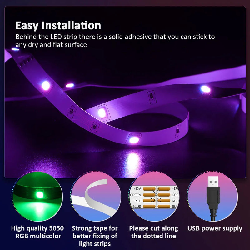 Fita de LED com controle