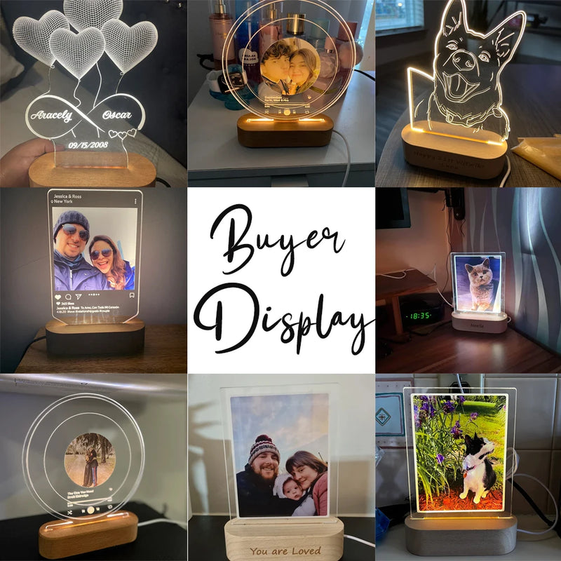 Luminária 3D Personalizada com Foto – Presente Criativo com Gravação para Casamento, Aniversário, Natal