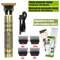 Máquina Profissional Dragão Acabamento Sem Fio Cabelo Barba Pezinho Personalizada Com Limitador de Lamina Ajustável Recarregável 4 Pentes Óleo Escovinha Kit Conjunto Aparador Acabamento