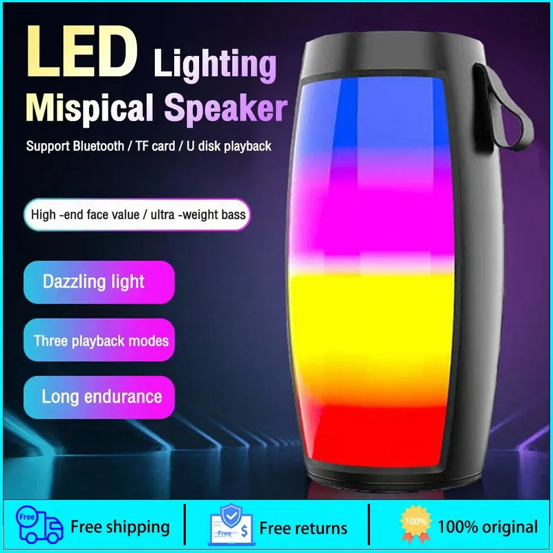 Alto-Falante Sem Fio , Rádio FM SUPER BASS BLUETOOTH Com Luzes LED Arco-Íris