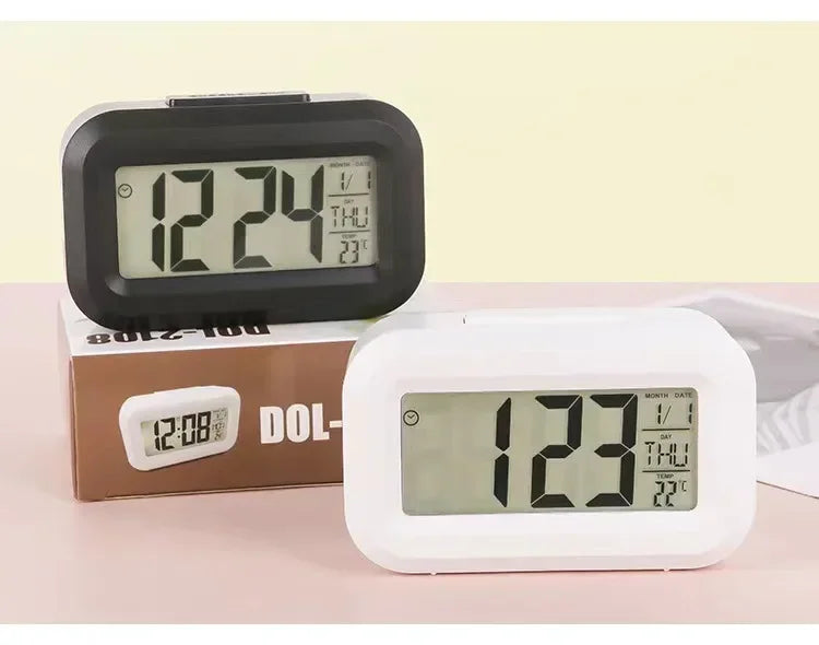 Relógio de Mesa Digital Inteligente com Sensor de Temperatura