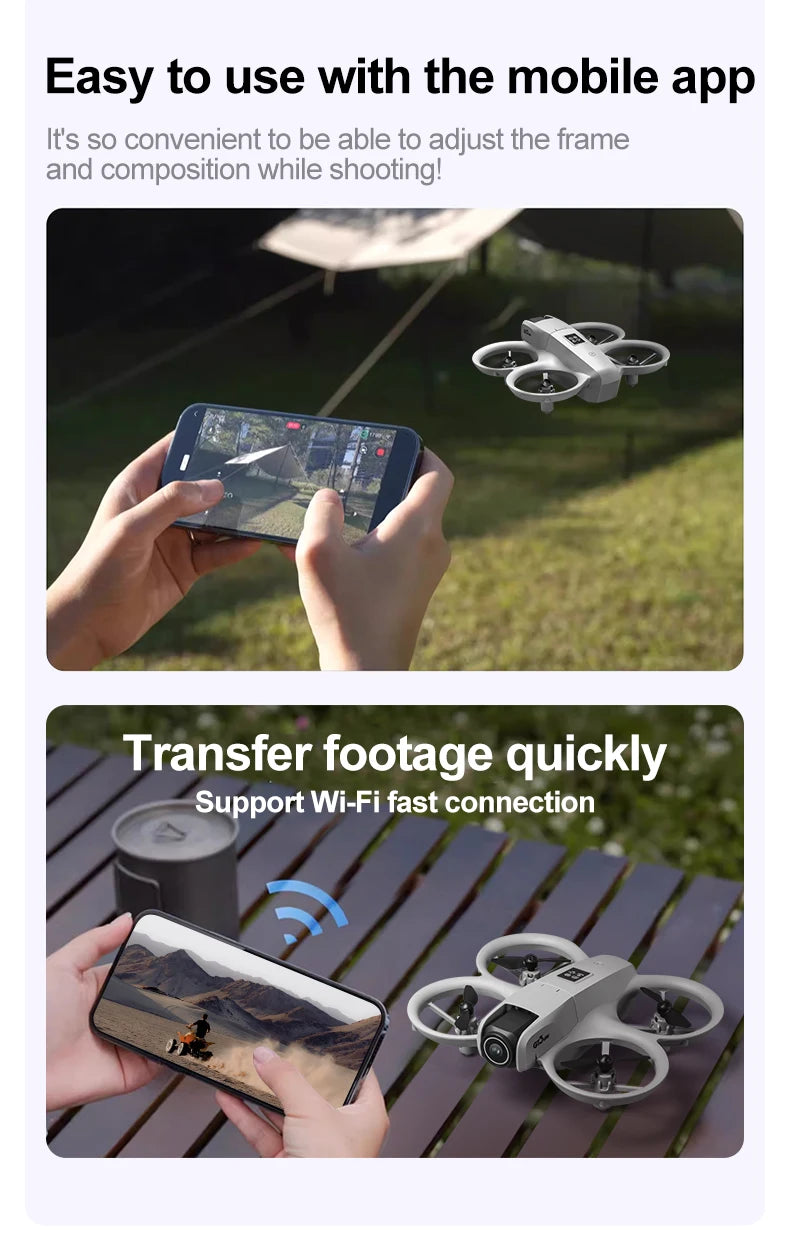 Drone GT3 MINI Original com Câmera Dupla 8K – Controle Remoto, GPS e Fotografia Aérea Profissional