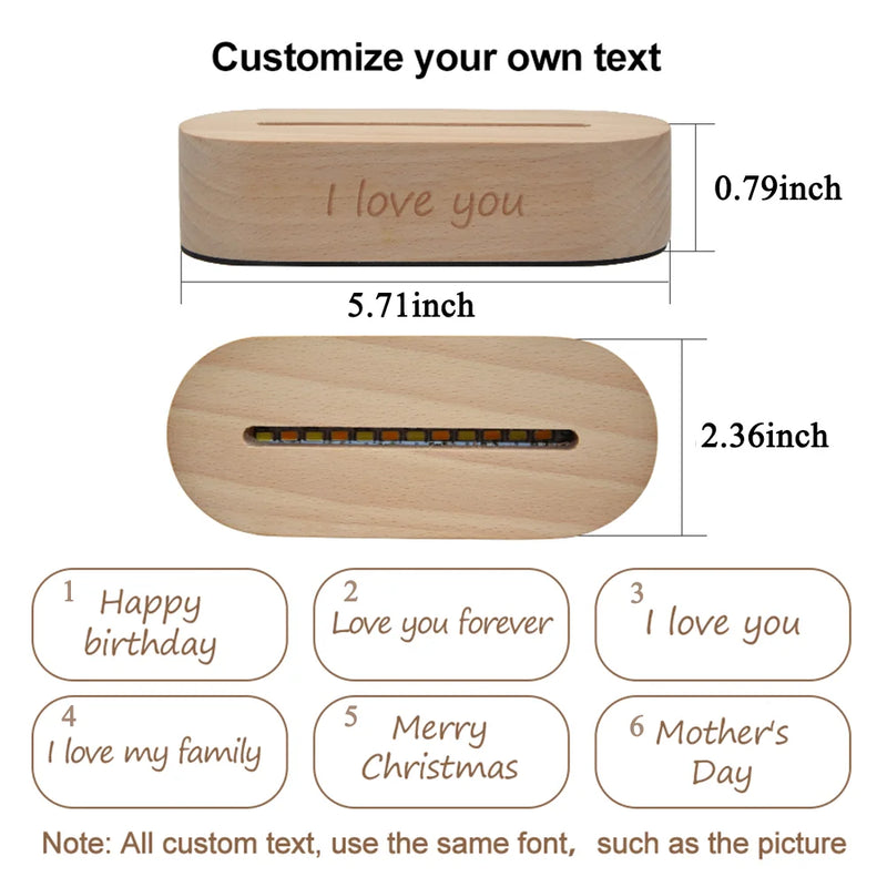 Luminária 3D Personalizada com Foto – Presente Criativo com Gravação para Casamento, Aniversário, Natal
