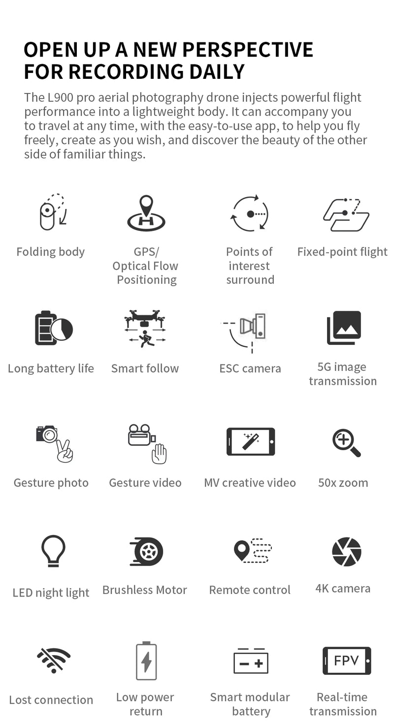 Drone profissional 4K com GPS