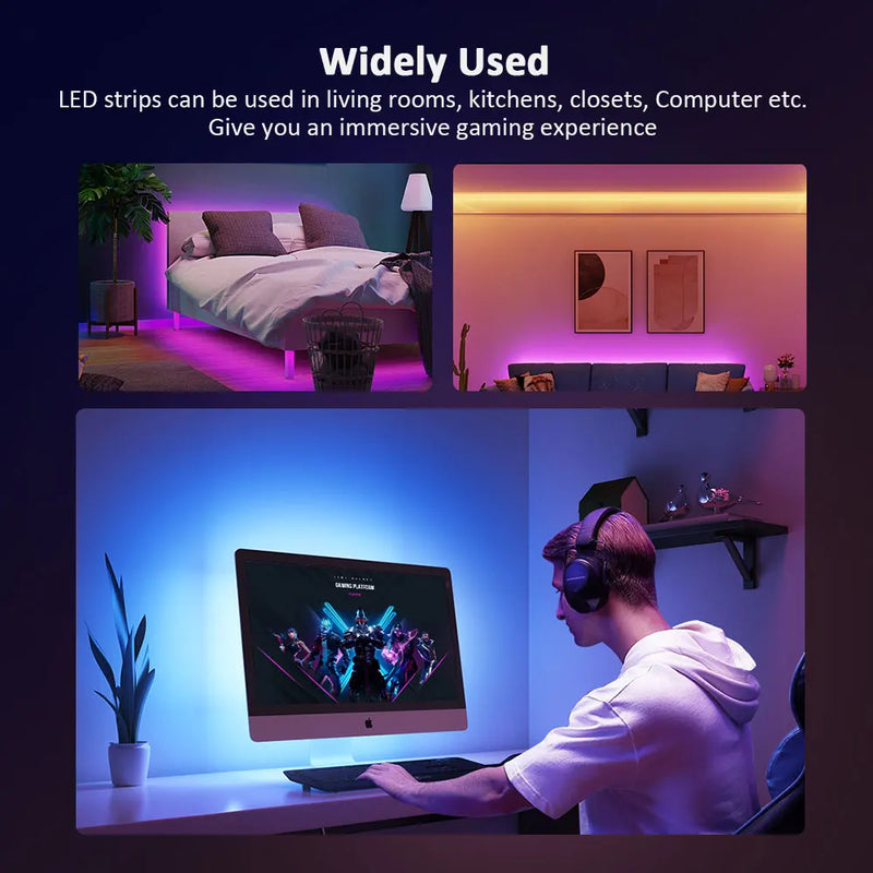 Fita de LED com controle