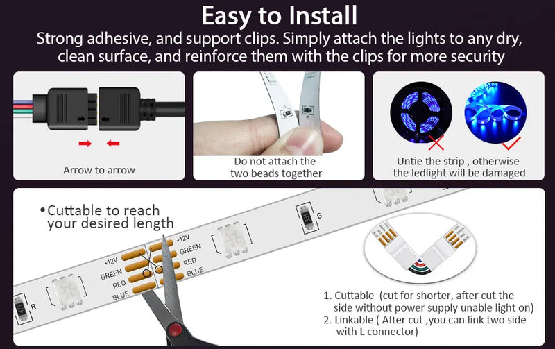 Fita de LED com controle