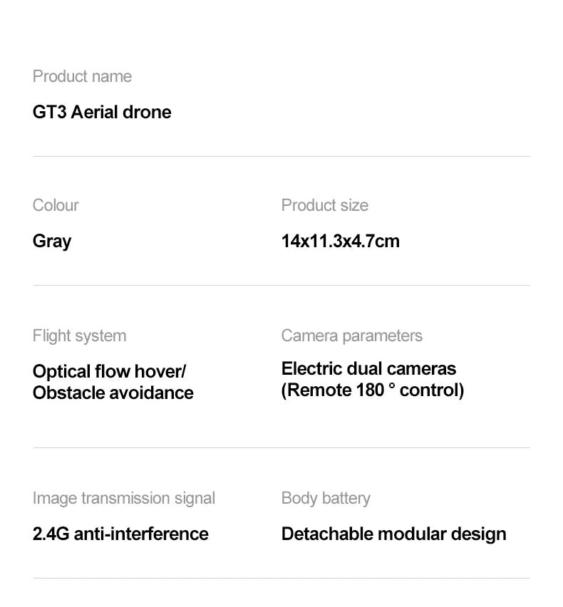 Drone GT3 MINI Original com Câmera Dupla 8K – Controle Remoto, GPS e Fotografia Aérea Profissional
