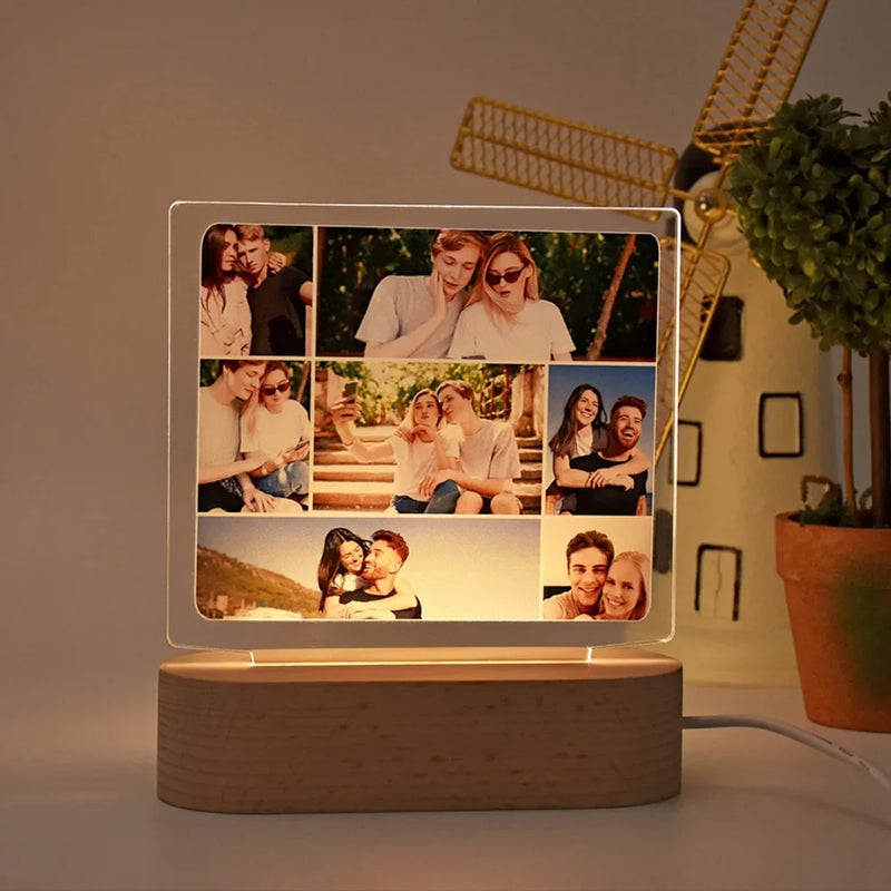 Luminária 3D Personalizada com Foto – Presente Criativo com Gravação para Casamento, Aniversário, Natal