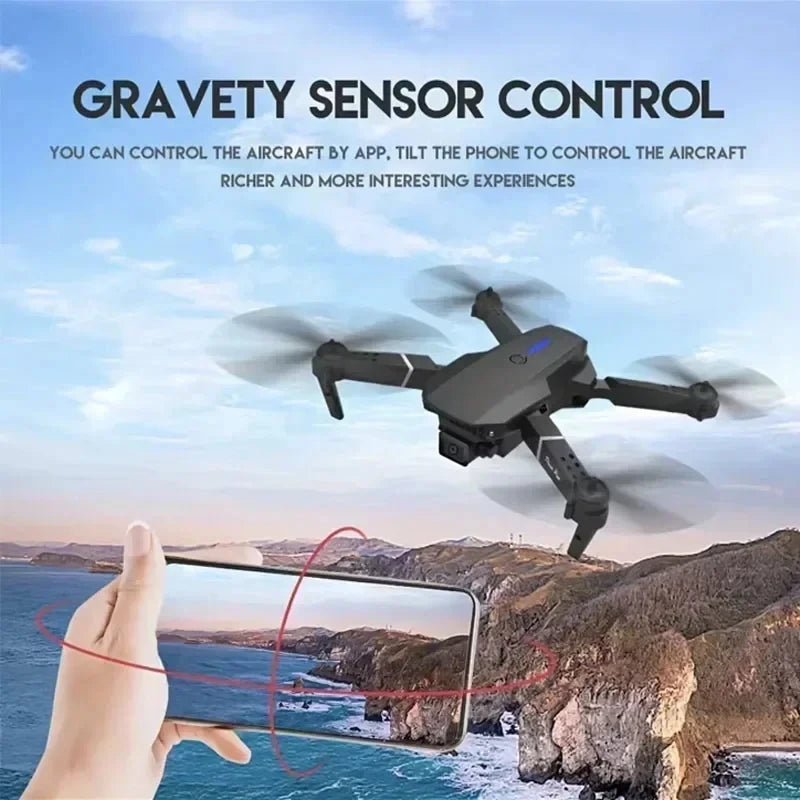 Drone E88 4K Wi-Fi FPV Dobrável com Câmera HD e Altitude Segura