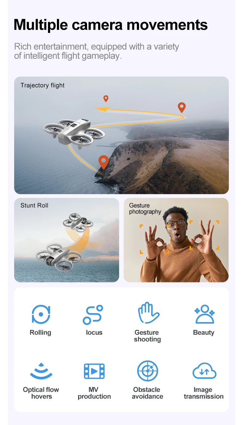 Drone GT3 MINI Original com Câmera Dupla 8K – Controle Remoto, GPS e Fotografia Aérea Profissional