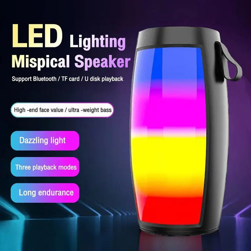 Alto-Falante Sem Fio , Rádio FM SUPER BASS BLUETOOTH Com Luzes LED Arco-Íris