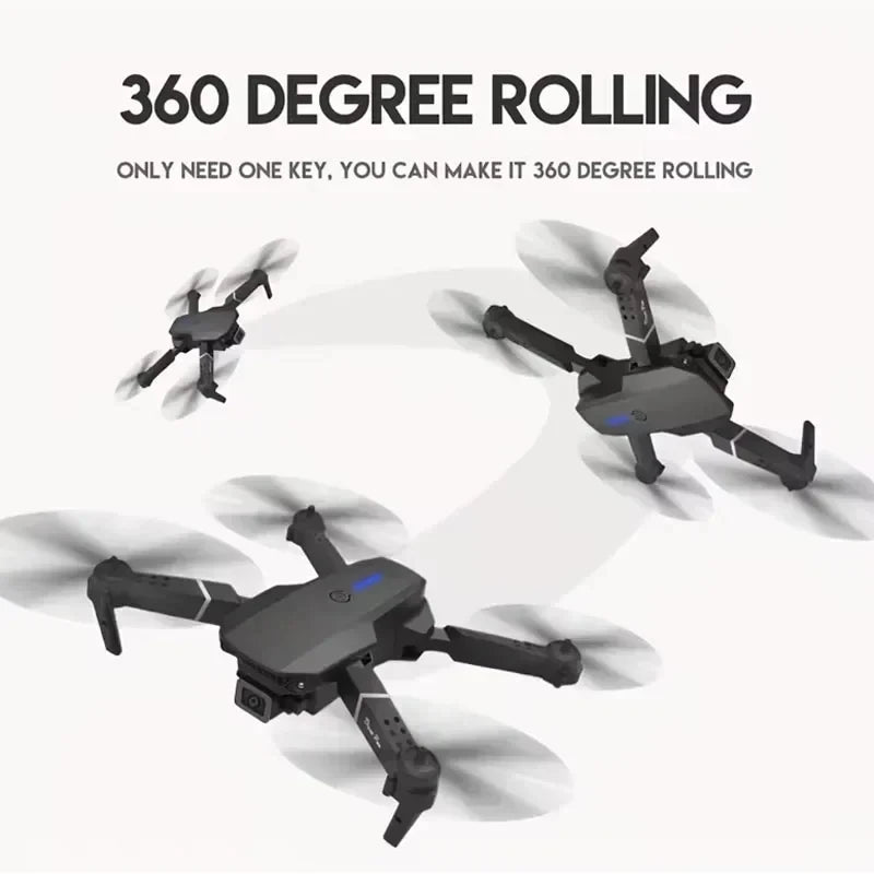 Drone E88 4K Wi-Fi FPV Dobrável com Câmera HD e Altitude Segura