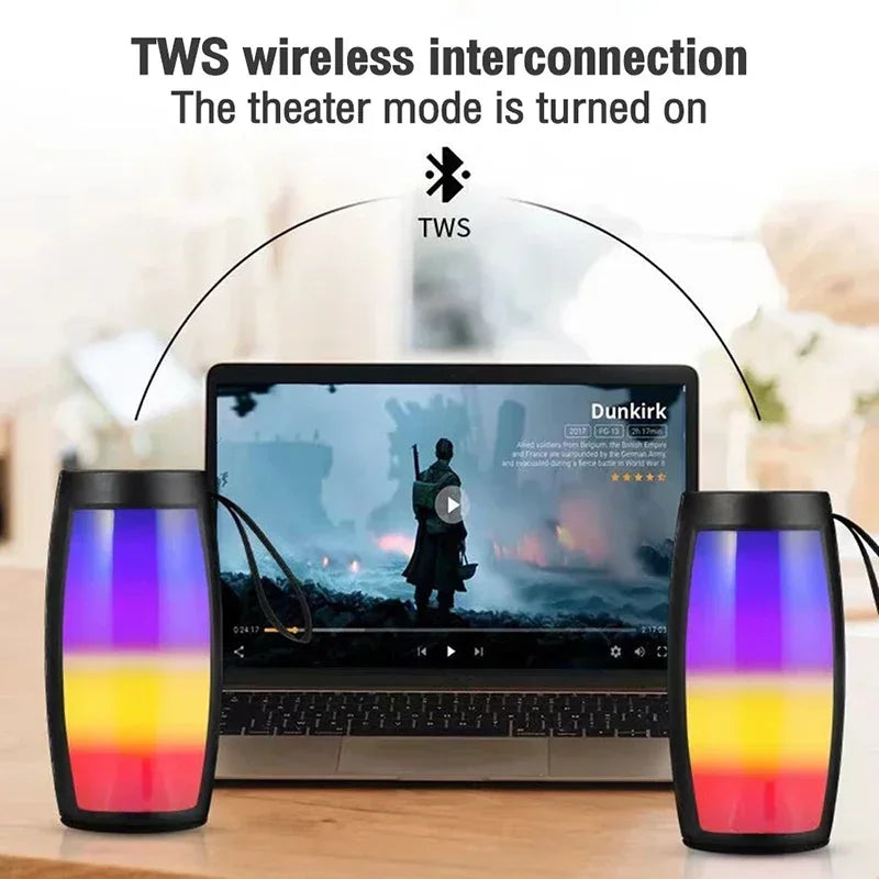 Alto-Falante Sem Fio , Rádio FM SUPER BASS BLUETOOTH Com Luzes LED Arco-Íris