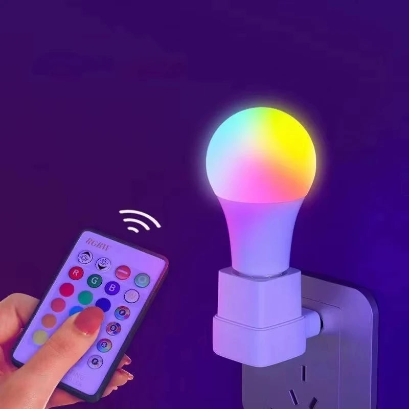 Lâmpada inteligente com controle remoto de 24 teclas, luz ambiente, 16 cores, lâmpada RGB, LED multicolorida, E27, 220 V, iluminação doméstica regulável