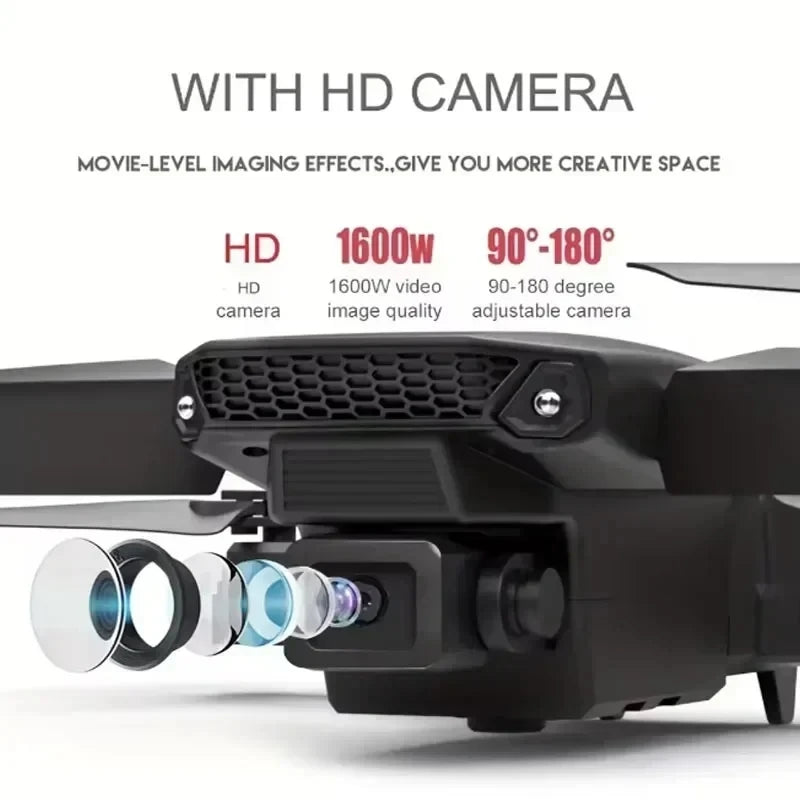 Drone E88 4K Wi-Fi FPV Dobrável com Câmera HD e Altitude Segura