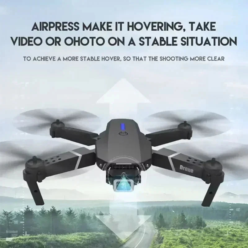 Drone E88 4K Wi-Fi FPV Dobrável com Câmera HD e Altitude Segura