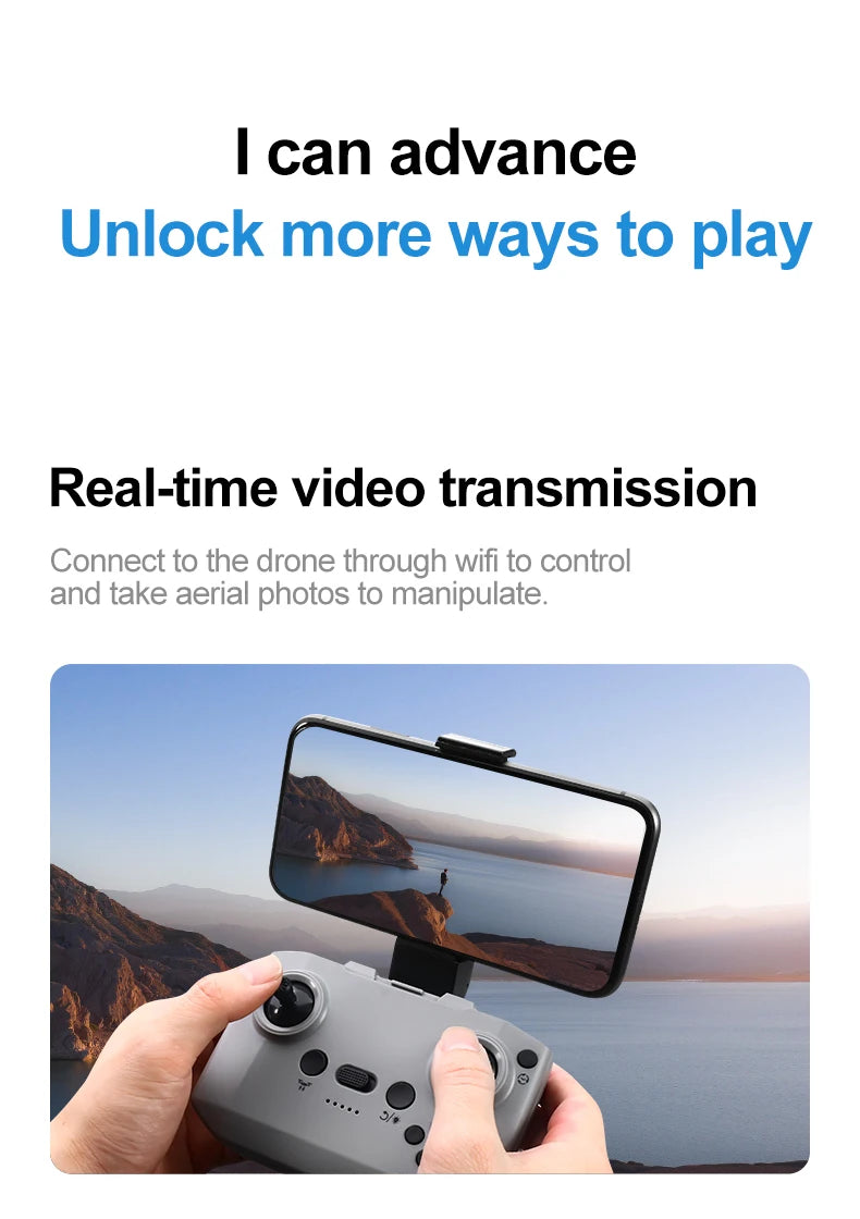 Drone GT3 MINI Original com Câmera Dupla 8K – Controle Remoto, GPS e Fotografia Aérea Profissional