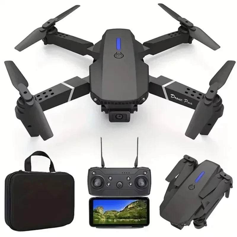 Drone E88 4K Wi-Fi FPV Dobrável com Câmera HD e Altitude Segura