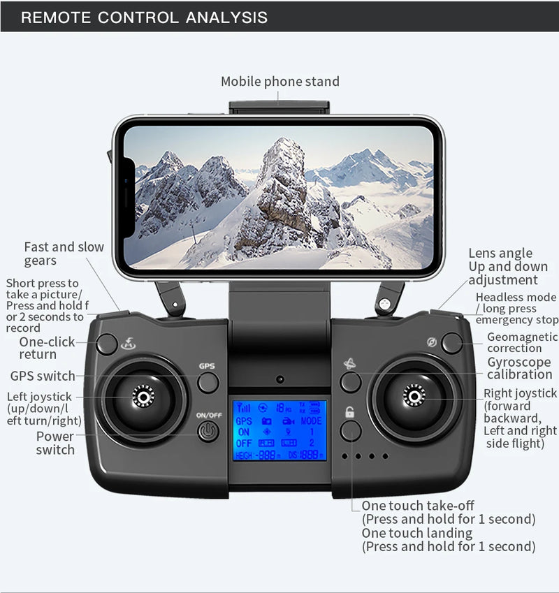 Drone profissional 4K com GPS