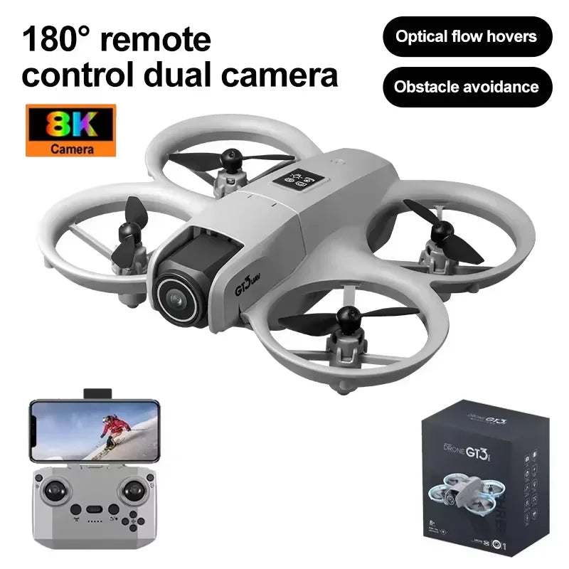 Drone GT3 MINI Original com Câmera Dupla 8K – Controle Remoto, GPS e Fotografia Aérea Profissional
