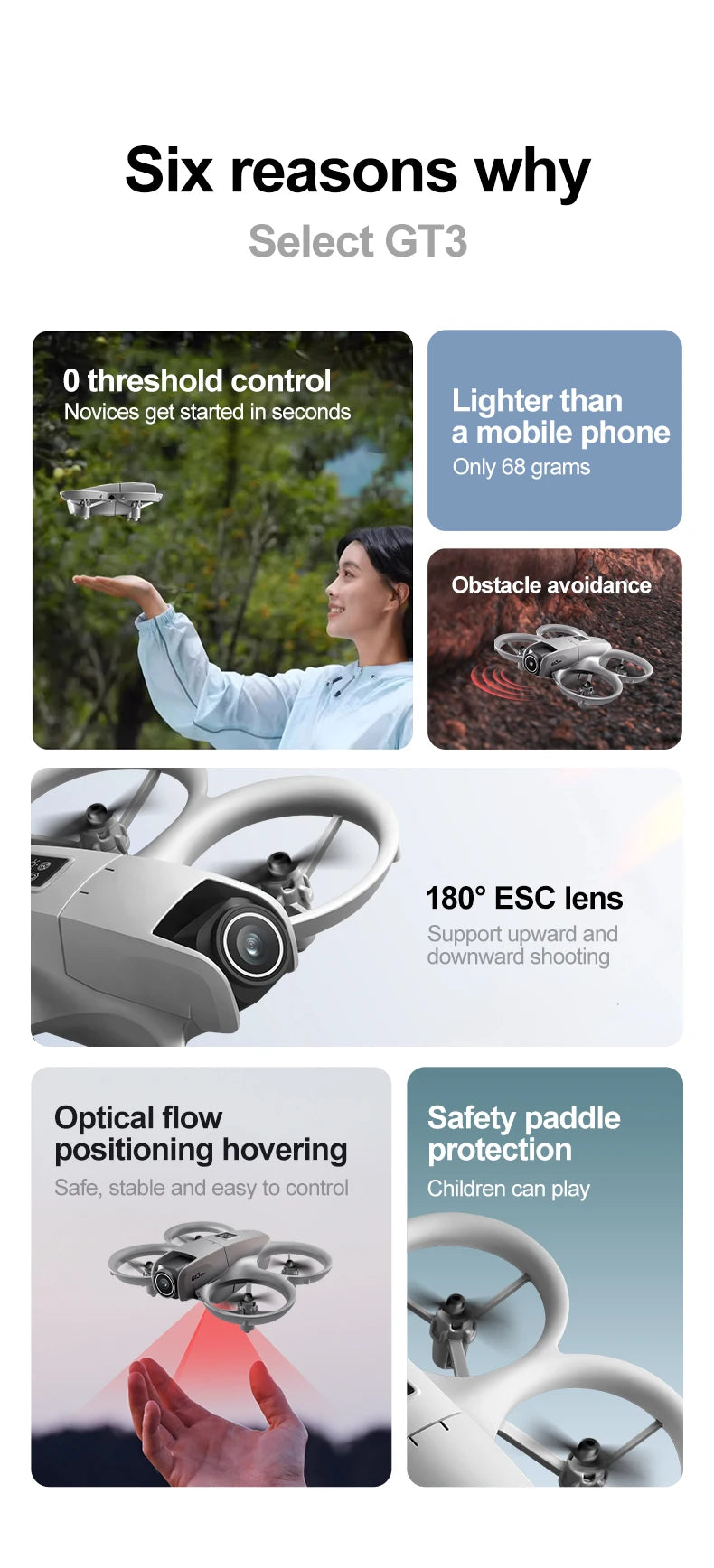 Drone GT3 MINI Original com Câmera Dupla 8K – Controle Remoto, GPS e Fotografia Aérea Profissional